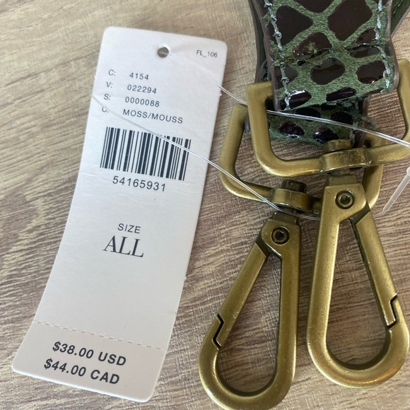 NWT Anthropologie Snake Print Crossbody Strap Moss Green Removable - Picture 5 of 8